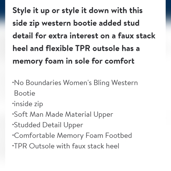 No Boundaries Women's Bling Western size 6 New - Picture 7 of 8